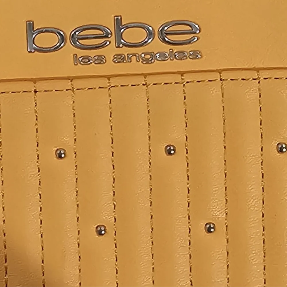 Bebe Aliyah stud micro shopper cross body shopper camel EUC